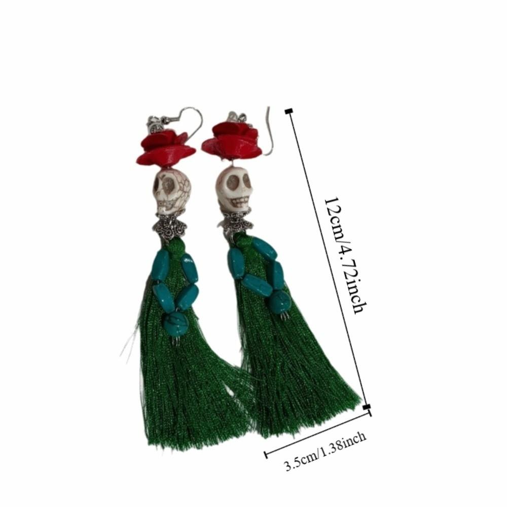 Rice Bead Halloween Earrings Tassel Ear Jewelry Accessories Trendy Pumpkin Earrings  Party