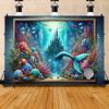 The Mysterious Underwater Fantasy Castle with Mermaid Polyester Backdrop Is Perfect for Festival Events and Outdoor Celebrations
