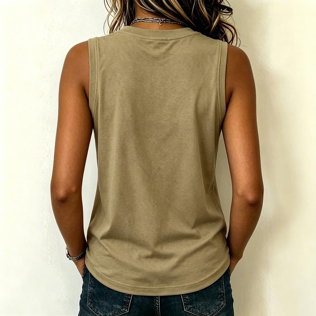 Women's Sleeveless V Neck Tank Top Solid Color Casual Summer Shirt Soft Fabric Lightweight Breathable Fit