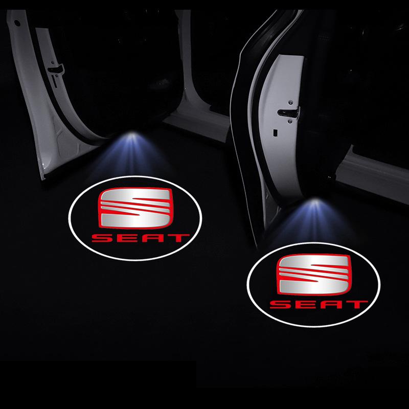 LED Car Door Courtesy Light Projector Welcome Lamp Car Badge For SEAT Leon FR Altea Ibiza Cordoba Alhambra Arona Ateca Exeo