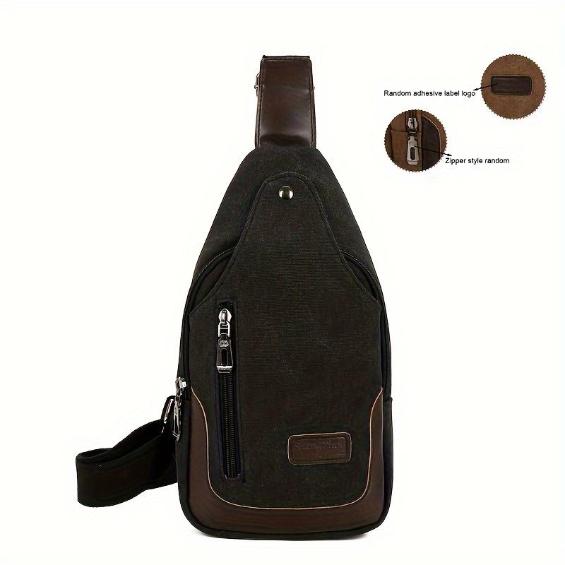 1 Stück Camping-Brusttasche aus Segeltuch für Herren, einfarbig, verschleißfest, große Kapazität