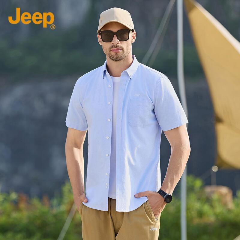 JEEP Men s Summer Oxford Short-Sleeve Shirt XL