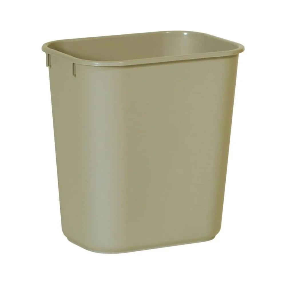 Soft Molded Plastic Wastebasket Rectangular Desk Trash Can Indoor Outdoor Garbage Bin Easy Clean Durable All Purpose Waste