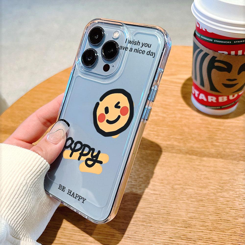 Winking Smiley Happy Day Transparent soft TPU Phone Case for Xiaomi Redmi Note 15 14 13 12 11 10 9 Pro Plus 4G 5G Soft Cover