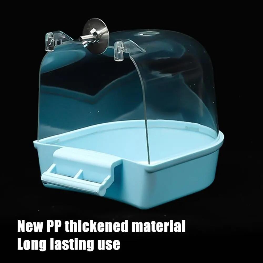 Bathtubs Kit Clear Hanging Bird Bath for Cage Plastic Waterproof Bath Shower Box Mounted Wear-resistant