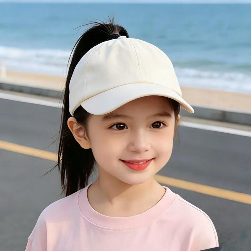 Curved Brim Half Children's Hat Solid Color Empty Top Cap Zhejiang Baseball Cap New Outdoor Leisure Ponytail