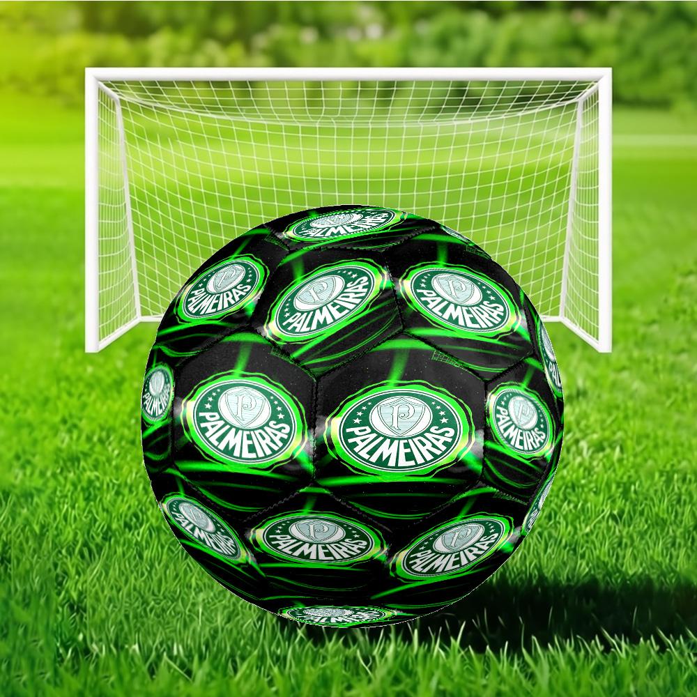 Green And White Passion Printed Size 5 Soccer Ball - Durable, Machine-stitched, Soft and Comfortable, Suitable for Training and Matches Gift