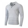 Men's Casual, Form-fitting Solid-color Square-neck Button Knitted Long-sleeved Sweater