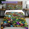 3pcs Duvet Cover Set (1*Duvet Cover + 2*Pillowcase, Without Core), Plants VS Zombies Print Bedding Set, Bedroom Decor, All‑Season, Birthday Gift