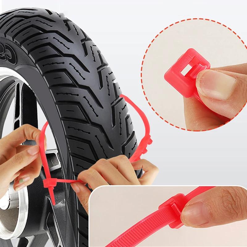 Motorcycle Anti Slip Chains Car Tire Chains Winter Snow Anti-Skid Tyre Cable Ties Auto Outdoor Snow Tire Tyre Anti Skid Chai