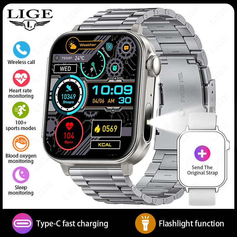 New Type-C Fast Charging Smart Watch Men 1.83-Inch HD Bluetooth Call Heart Rate 100+ Sport Waterproof Smartwatch Women