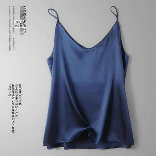 Plus Size Satin Acetate Silk Camisole for Women - Versatile Base Layer or Outerwear