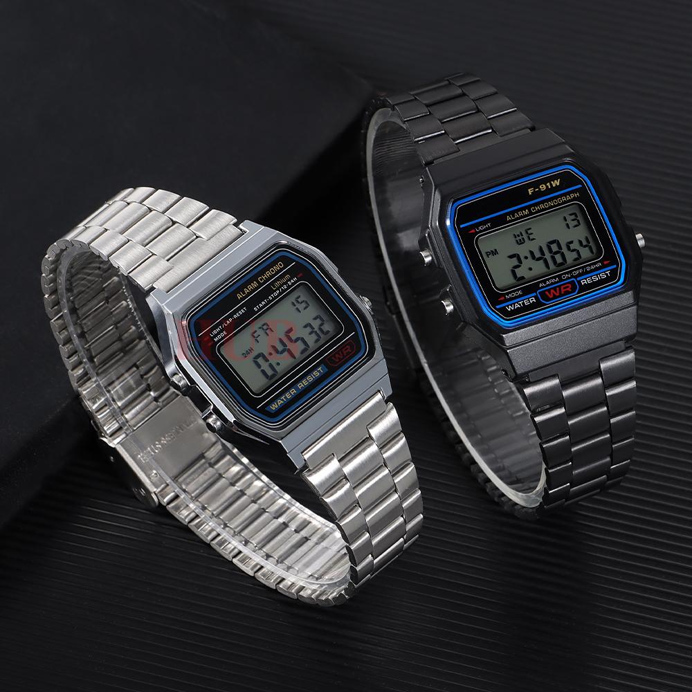 Ultradünnes Uhrenarmband Edelstahlarmband für CASIO 18mm für F91W F84 F105 F108 A158 A168 AE1200/1300 B650 AQ230 Herren Metallarmband