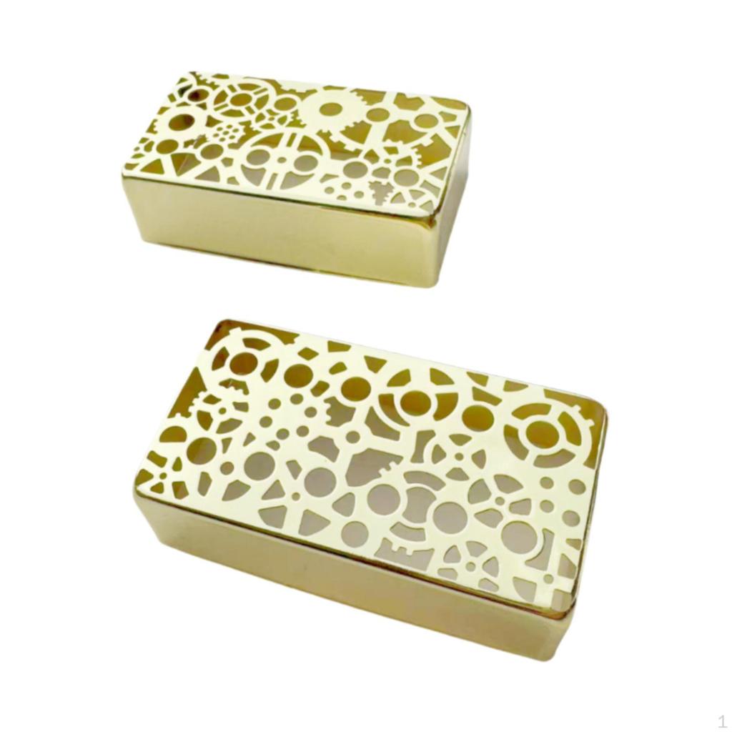 2 Guitar Pickup Covers, DIY Instrument Parts, Engraved, 50mm/52mm Post Spacing, Self-Install
