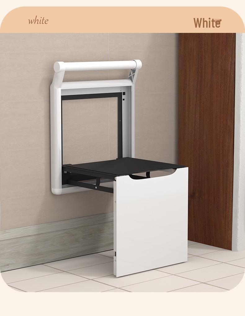 Ultra-Thin Japanese-Style Wall-Mounted Folding Stool for Multifunctional Use