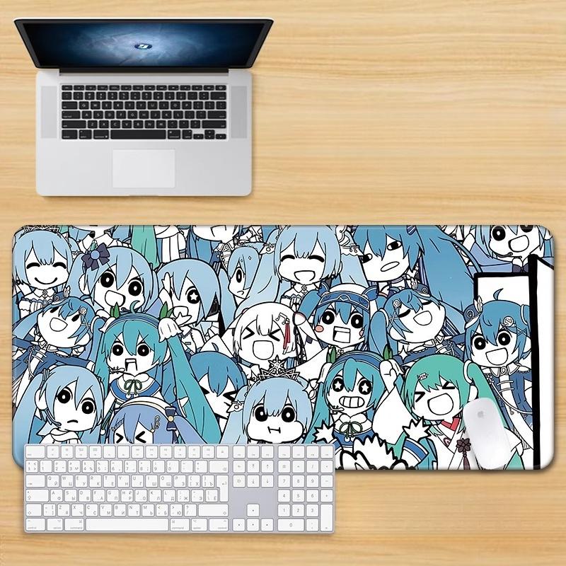 Chibi Hatsune Miku Collage Extended Gaming Mouse Pad Cute Anime Desk Mat NonSlip Keyboard Pad