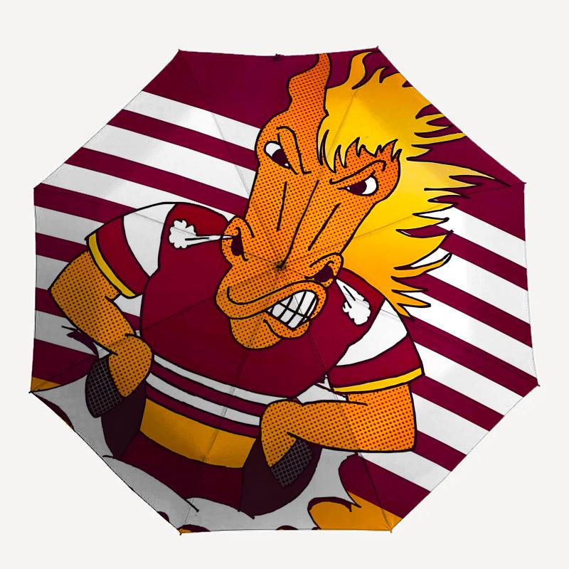 Cartoon Horse Striped Background- Automatic Opening and Closing, 8-rib Structure Portable Umbrella, Suitable for Men and Women in All Season