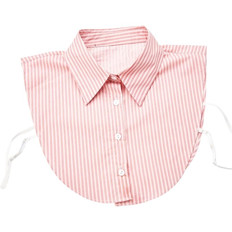 Dámský odnímatelný falešný límec vložka elegantní pruhovaná klopa umělá polokošile blůza límec top ke svetru a šatům