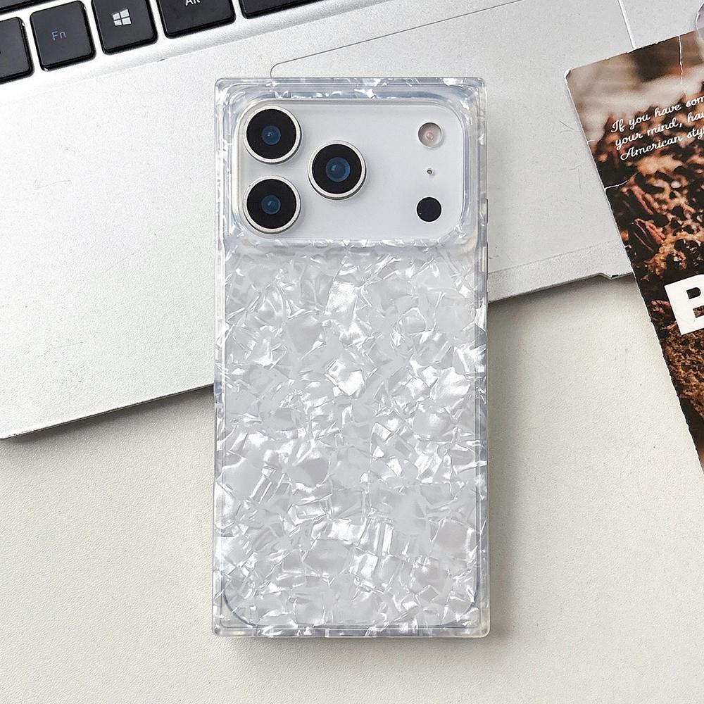 Shell Pattern Rectangle Shape Phone Case for IPhone 16 13 15 14 Pro Max Shockproof Protective Cover for Iphone 17 Pro Max