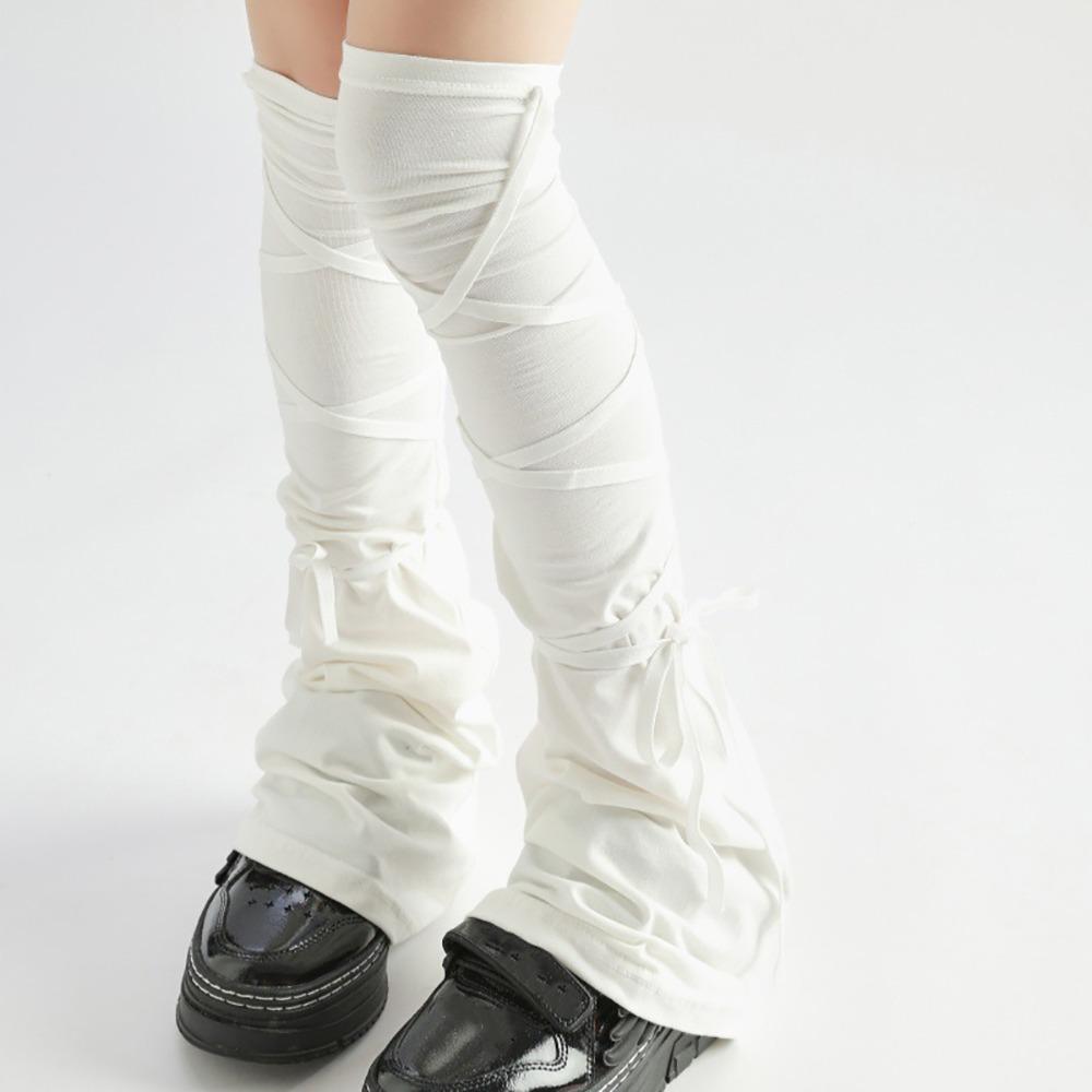 Cotton Hottie Leg Warmers Lace Up Closure Multicolor Lace Up Leg Warmers Cosplay High Tube Style High Tube Leg Warmers JK Girl
