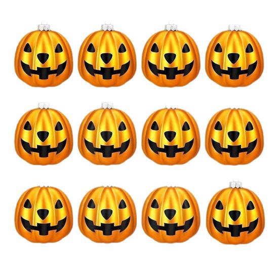 12Pcs Pumpkin Pendants Halloween Tree Decorations Waterproof Easy to Install Outdoor Indoor Reusable Hanging Ornaments