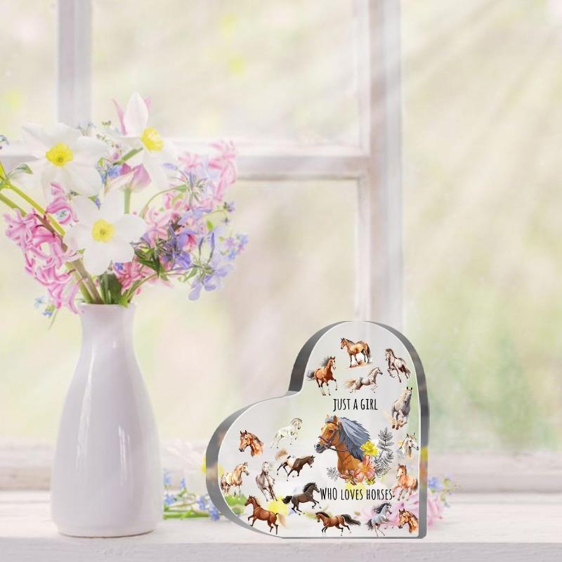 "Just a Girl Who Loves Horses" Acrylic Sign - Themed Birthday Gift & Desk Decor