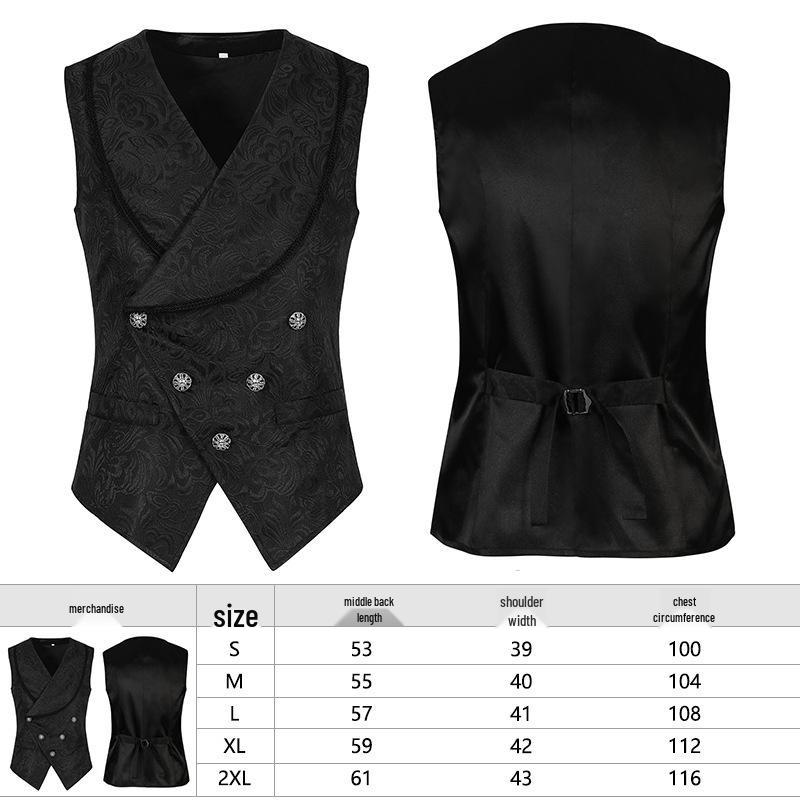2025 Gothic Medieval Men's Vest and Waistcoat Set for Spring/Autumn - European & American Style Stage Costume