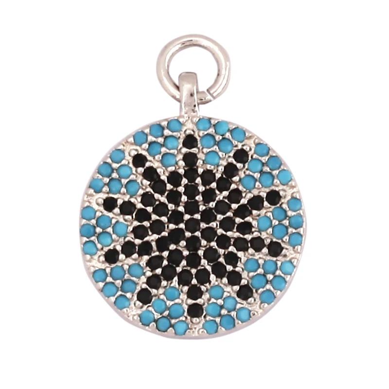 New Trendy Shining Space Sun Moon Star Charm Pendant, Gold Inlaid Cubic Zirconia Jewelry Necklace Bracelet Making Supply L44