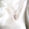 Selenite Gemstone 925 Solid Silver Jewelry Handmade White Stone Chain Pendant PP-56-38
