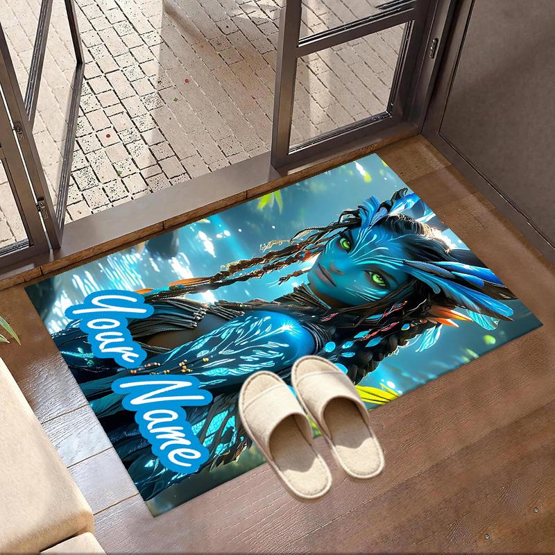 Custom Name Personalized Avatar Print Carpet, Versatile Home Decor Rug, for Playroom, Apartment, Balcony, Entryway, Hallway Gift