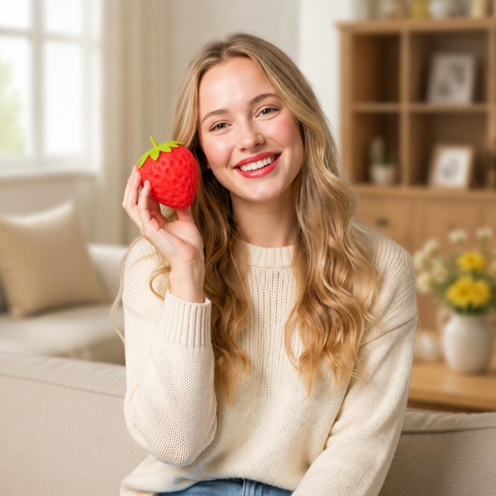 Slow Rising Strawberry Squishy Toy Soft Foam Stress Relief Squeeze Toy Sensory Fidget Toy for Kids and Adults