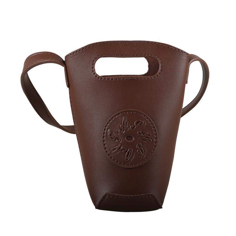 Stylish Mini Pu Bucket Bag For Kids Modern Chic Single Shoulder Crossbody Purse