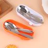 Stainless Steel Spoon Fork Set Short Handle Children'S Tableware Household Baby Food Spoon Soup Spoon