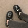 British Style Small Leather Shoes Women's 2025 Spring and Autumn New Black Retro Round Head Fashion Loafers Platform Muffin Single Shoes
