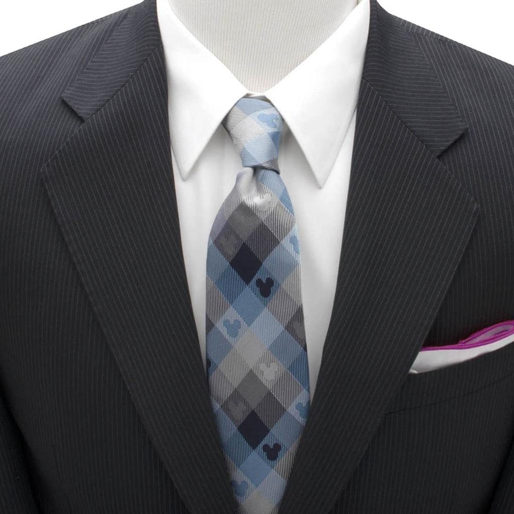 Mansjettknapper Mikke Mus Blå Rutete Slips (dn-mpld2-bl-tr)