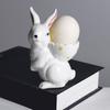 Easter Bunny Ceramic Egg Cup Ceramic Hand Painted Egg Stand Holder for Breakfast Home Holiday Decor White Rabbit