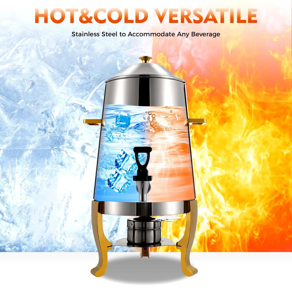 Commercial Hot Beverage Dispenser, 13L Electric Coffee Warmer with Adjustable Temperature (35-85°C/95-185°F) for Coffee, Tea,