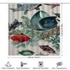 Unterwasserwelt Fisch Duschvorhang Grünes Blatt Rote Blume Design Für Badezimmerdekorationen Wasserdichtes Gewebe Mit Haken