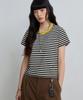 Yujen Ribbed Color Block Stripe Short Sleeve T-Shirt_4 Color