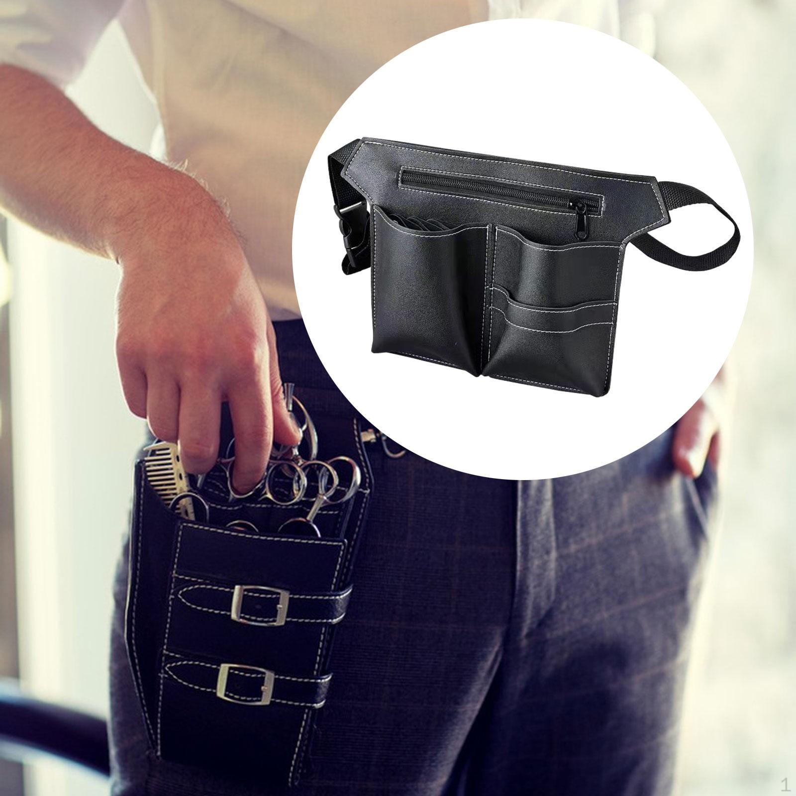 

Сумка-пояс для парикмахера из искусственной кожи, сумка-пояс для парикмахера, сумка для хранения ножниц для парикмахера чёрный