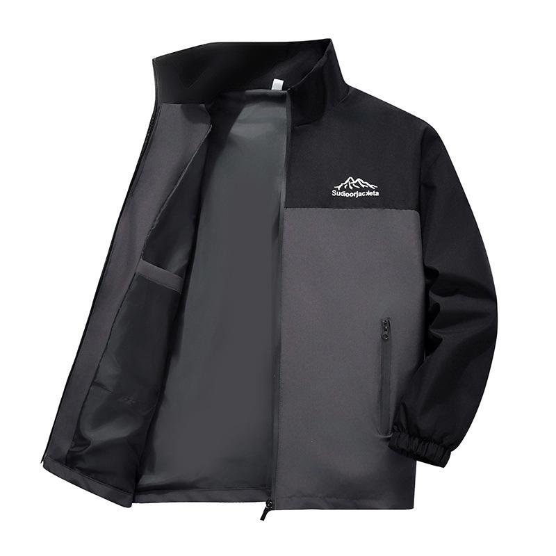 Men's Lightweight Stand Collar Windproof Waterproof Jacket for Spring and Autumn