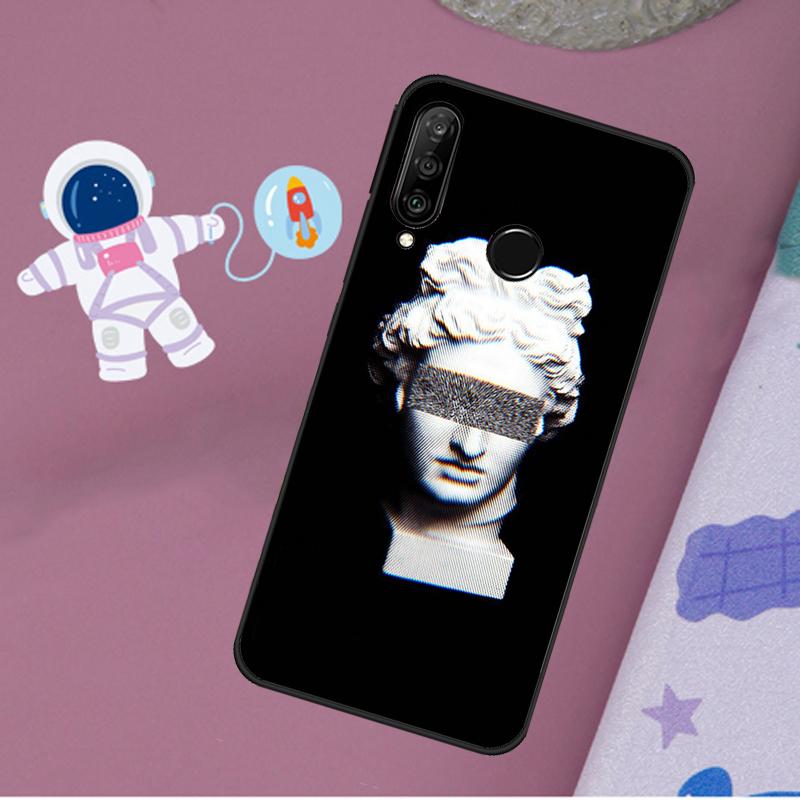 Greek Aesthetics Plaster Statue For Huawei Nova 12s 12i 11i 8i Y73 Y72 Y61 Y91 Y90 Y70 Y60 9 10 SE P30 P40 Lite P60 Pro Case