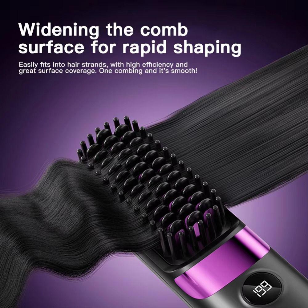 LCD Display Portable Hair Straightener Ceramic Coating Electric Straightening Comb Family Use