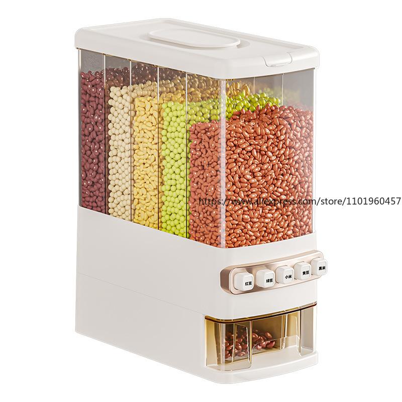 Food-Grade Grain Storage Containers Insect-Proof Moisture-Proof Airtight Boxes Home Divided Rice Bucket for Grains Cereals