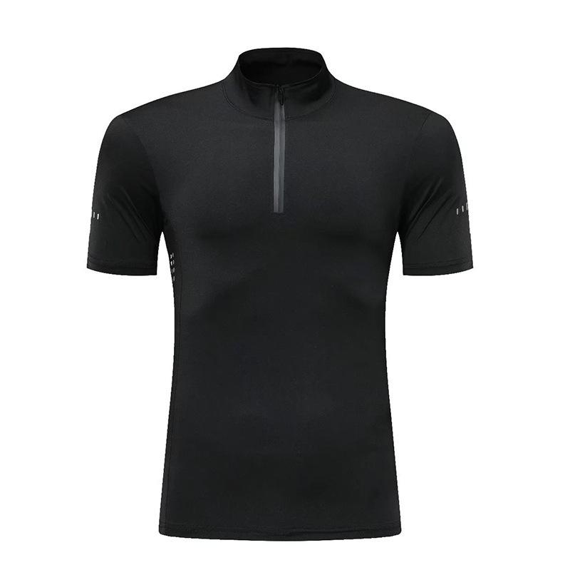 Men's Quick-Dry Half-Zip Fitness T-shirt - Summer Short Sleeve Running Top