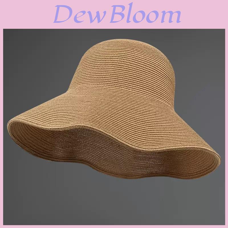 Summer Straw Bucket Hat With Wide Brim For Sun Protection And Breathability
