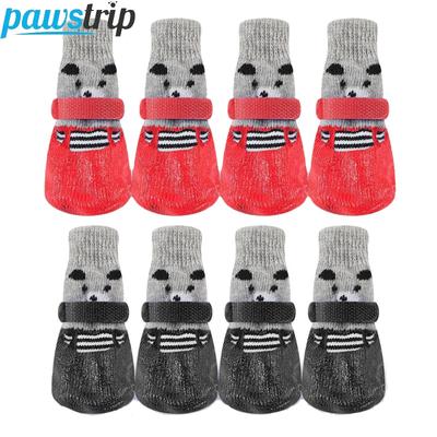 Winter Warm Pet Dog Shoes for Small Medium Dogs Rubber Cotton Socks Anti-Slip Pets Snow Boots Dog Accessories