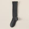 Calf Socks for Women in Autumn and Winter, Long, Hollow, Loose Lace, High, Black Ear-trimmed, Boneless Cotton Socks