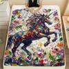 Unicorn Animal Print Flannel Blanket, High Quality Comfortable for All Seasons, Home Decor, Warmth and Comfort, Perfect for Christmas Gifts130