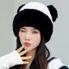 Rex Rabbit Hair Bear Hat Female Winter Korean Version Warm Ear Hat Parent-child Cute Sweet Cute Fur Hat Contrasting Colors